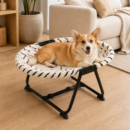 Ortekor Foldable Elevated Pet Cot for Cats & Small Dogs – Breathable Raised Bed for Home, Travel & Off-Floor Comfort