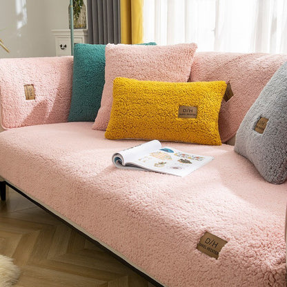 Furniture Throw Covers for Couches and Chairs Plush Fiber 71 x 31 Inches Anti-Slip Washable Protector for Living Room Home Pet-Friendly Deco