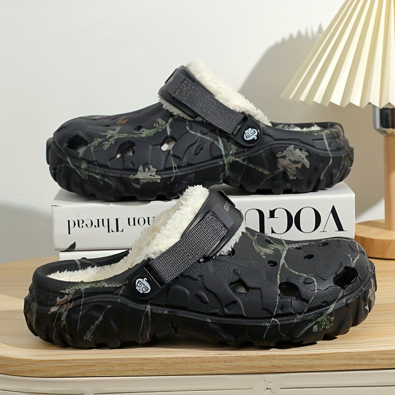Lined Winter Clogs with Removable Fur Lining for Men & Women | Indoor Outdoor Slip-On House Shoes EVA Non-Slip Footwear