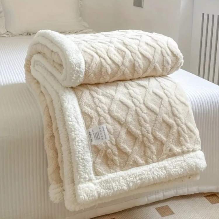 Plush Sherpa Weighted Throw Blanket with Glass Bead Fill for Better Sleep & Stress Relief