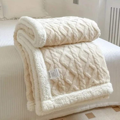 Plush Sherpa Weighted Throw Blanket with Glass Bead Fill for Better Sleep & Stress Relief