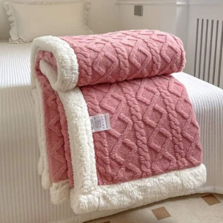 Plush Sherpa Weighted Throw Blanket with Glass Bead Fill for Better Sleep & Stress Relief