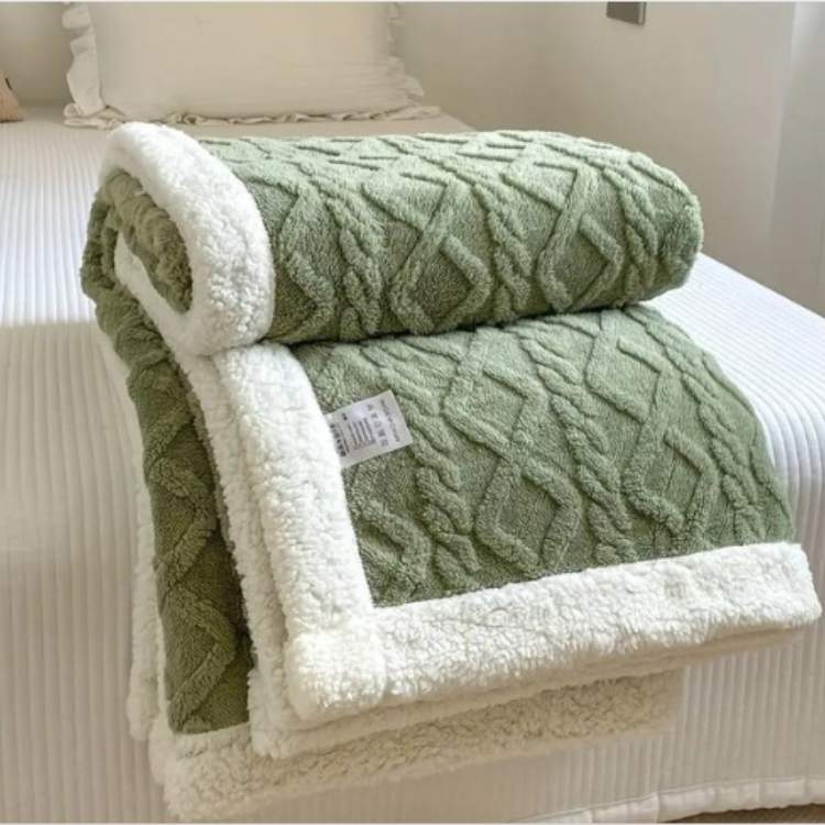 Plush Sherpa Weighted Throw with Glass Bead Fill – Cozy Quilted Lap Blanket for Beds, Couches, Reading, Lounging & Sleep – Machine Washable