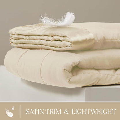 Colección Windom | Manta de plumón alternativo con tratamiento que absorbe la humedad | Cubrecama ligero y suave para todas las estaciones, ribete de satén