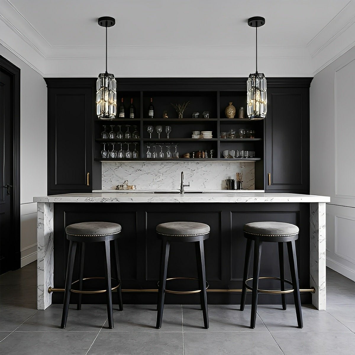 Glass Drop Ceiling Light Fixture E27 Adjustable Height Kitchen & Dining Room Task Lighting Industrial Modern Retro Style Iron Frame Warm Whi