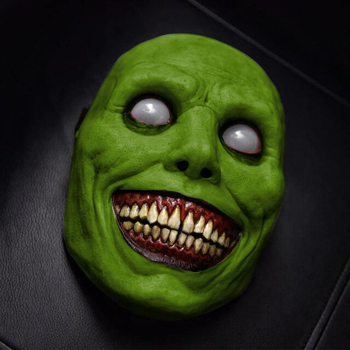 Sinister Grinning Demon Mask with White Eyes for Halloween Costume Party Cosplay Horror Theme Event Scary Face Cover Adult Unisex