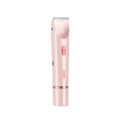 Rechargeable Women's Body Trimmer with Ceramic Blades for Sensitive Skin | Dual Head Cordless Grooming Tool for Bikini Area | Waterproof