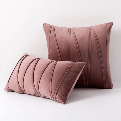 Velvet Throw Pillow Cover 18x18 Inch Square Pink Decorative Cushion Case for Couch Bedroom Living Room Chair Soft Zippered Polyester Sham 17