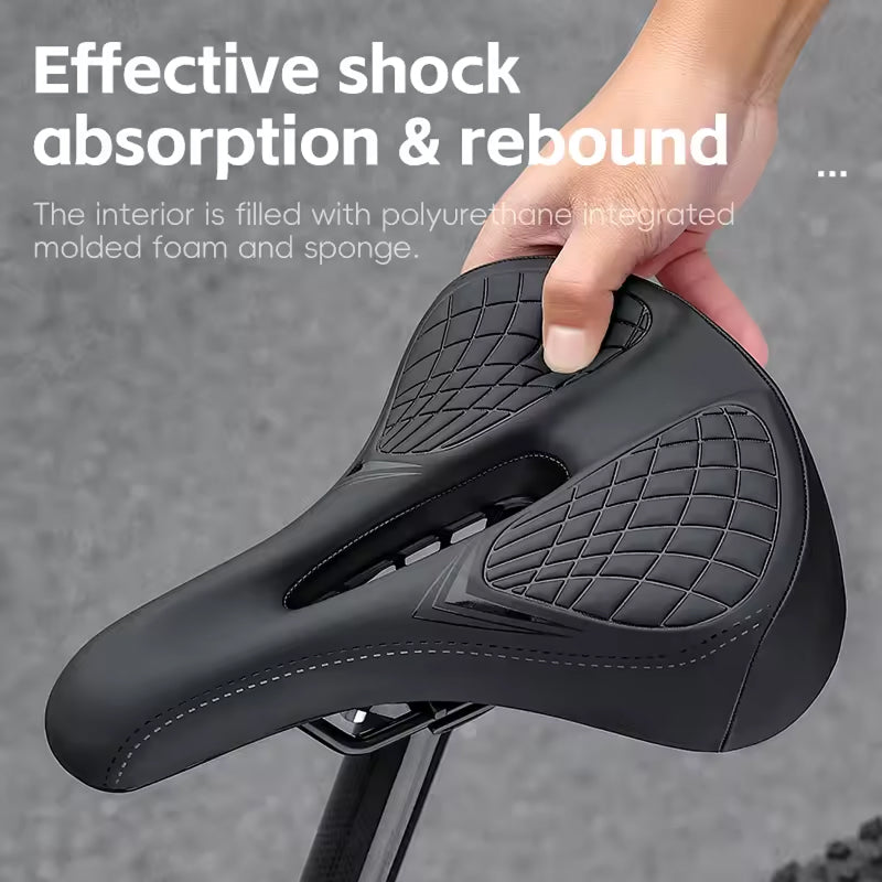Mountain Bike Saddle with Ventilated Mesh, Spring Suspension & Taillight Mount for All-Terrain Cycling