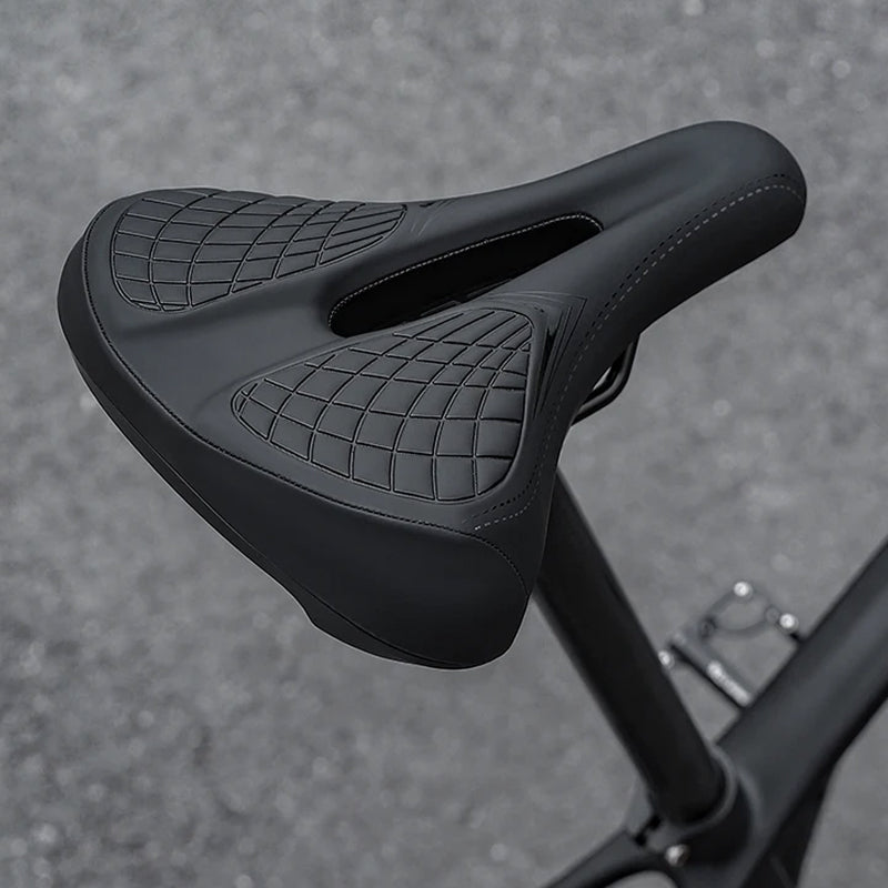 Mountain Bike Saddle with Ventilated Mesh, Spring Suspension & Taillight Mount for All-Terrain Cycling