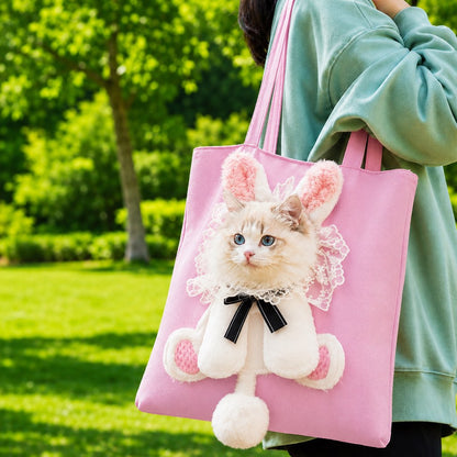 Ortekor Head-Out Cat Carrier Tote for Walks & Vet Visits - Lightweight Canvas Pet Bag for Cats & Small Dogs