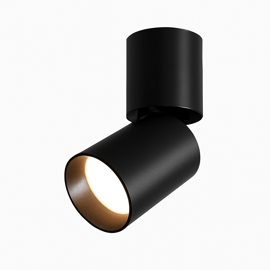 Rotatable Surface-Mount LED Spotlight 2.5 in Aluminum Cylinder Downlight White for Kitchen Office Bedroom Accent Task Lighting Adjustable 36