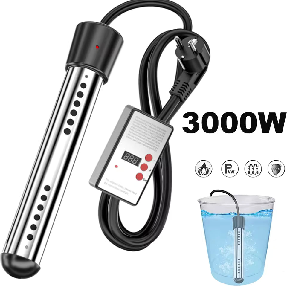 Calentador de piscina flotante Ortekor | Calentador eléctrico para piscina con calentamiento rápido de 3000W | Diseño portátil para disfrutar todo el año