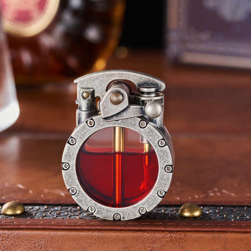 Refillable Zinc Alloy Trench Lighter Classic Windproof Design Gold Silver Metal Fuel Igniter Collectible Vintage-Style Fire Starter