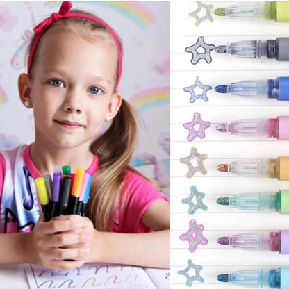 Dual-Tip Metallic Art Markers for Kids – Vibrant Colors for Glass, Paper & Acrylic Projects