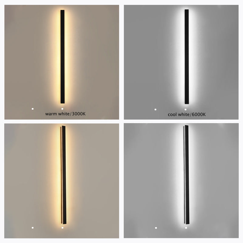 Vertical LED Exterior Light Fixture 12-59 in Aluminum Waterproof IP65 Black for Porch Entryway Pathway Garden Wall Driveway Modern Home