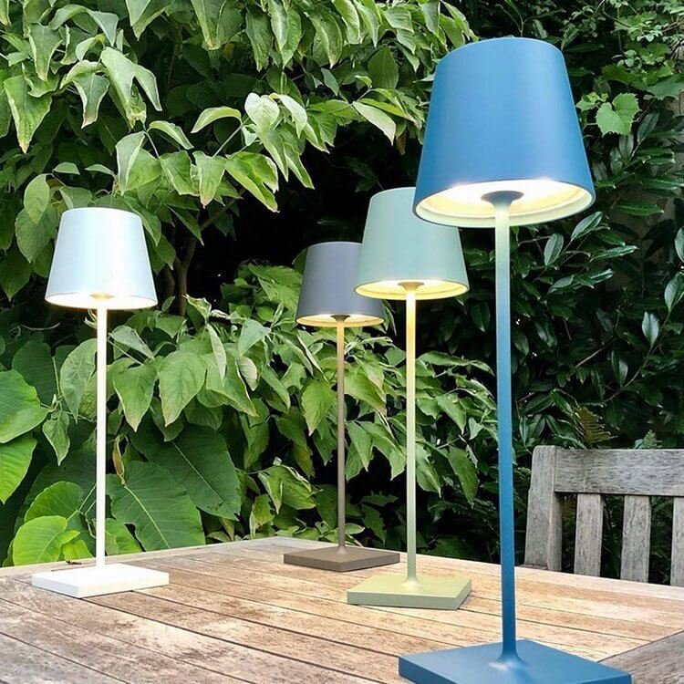 Rechargeable LED Touch Table Lamp with 3-Level Dimmer | Cordless Portable Desk Light for Indoor & Outdoor Use | IP54 Waterproof Metal Lamp