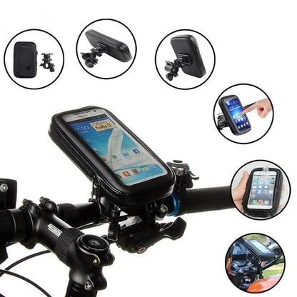 Waterproof Bike Phone Mount with Wireless Charging & 5000mAh Power Bank for E-Bikes & Motorcycles