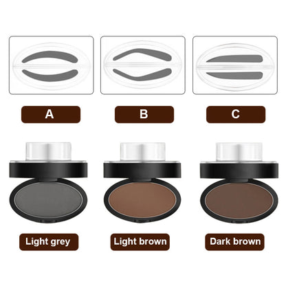 Eyebrow Stamp Kit Powder Stencil for Natural Arches Gray Brown Light Brown 3 Shapes Waterproof Long-Lasting Makeup