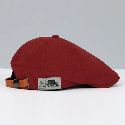 Men's Beret Cap with Adjustable Fit – Lightweight Breathable Flat Hat for Year-Round Wear in Black Red Blue Yellow Beige