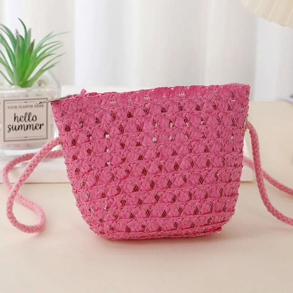 MINIBLOOM – Woven Straw Crossbody Mini Bag