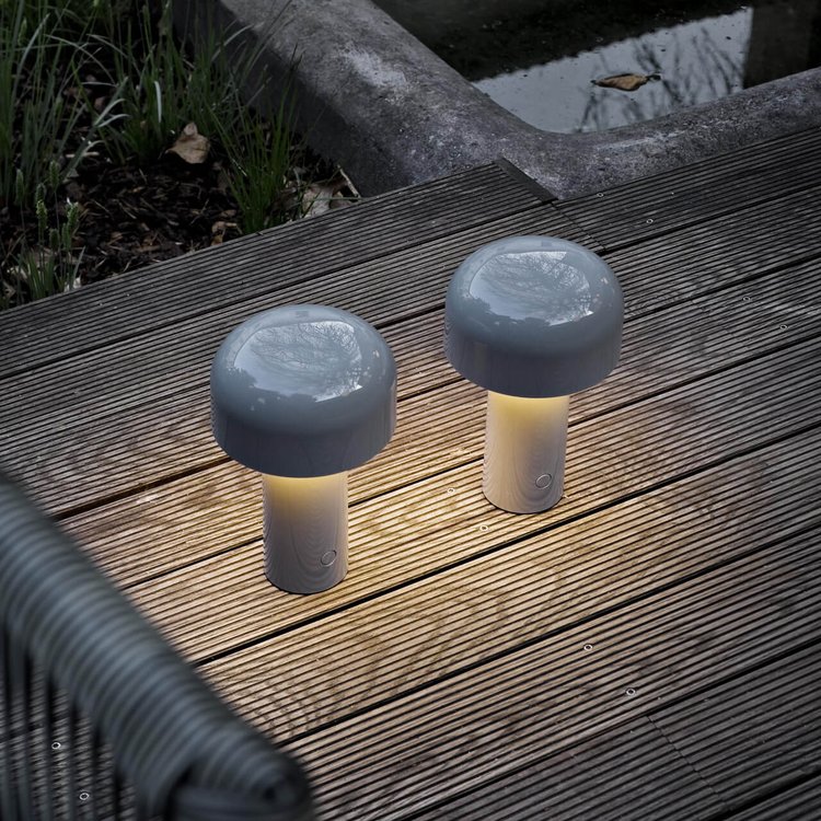 Rechargeable LED Mushroom Desk Lamp 8.3 in Cordless Touch Dimmer Warm White Portable Nightstand Light for Bedroom Living Room Patio Outdoor