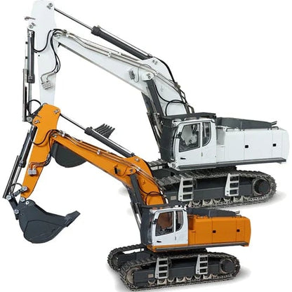 Remote Control Excavator Toy 1:20 Scale with Hydraulic System | 18-Channel Radio Control | Metal Construction Parts | Rechargeable Battery