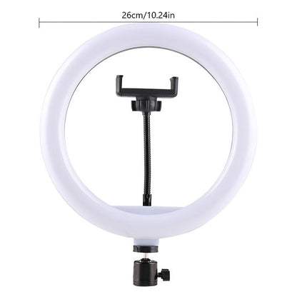 10-Inch Dimmable Ring Light with 22-Inch Tripod Stand and Phone Mount for Selfies, Video Recording, Streaming, Content Creation, Beauty