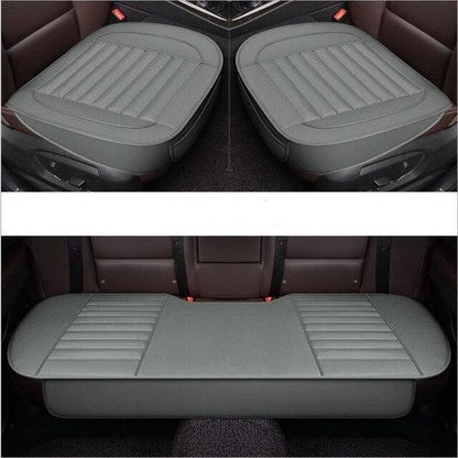 Bamboo Charcoal Car Seat Pad with Odor Absorption & Cooling – Front Pocket for Phone & Keys