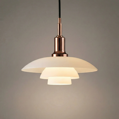 Scandinavian Glass Pendant Light, Adjustable Height Ceiling Fixture, E27 Socket, Minimalist Hanging Lamp for Kitchen Island, Dining Room