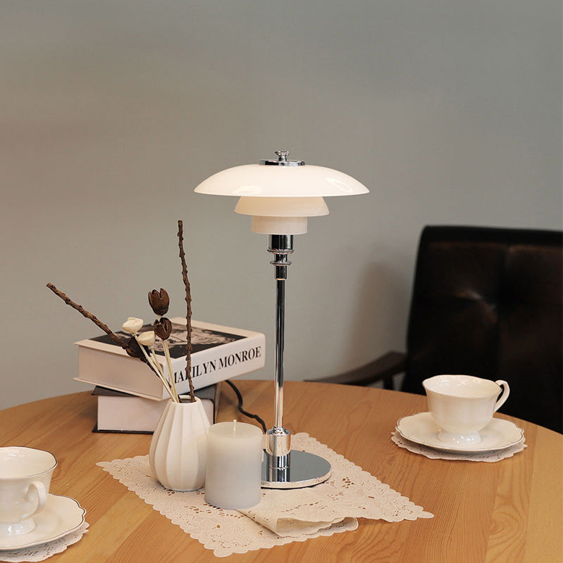 Modern Glass Globe Table Lamp with Dimmer Switch for Bedroom & Living Room – LED Accent Light with Gold or Silver Metal Base
