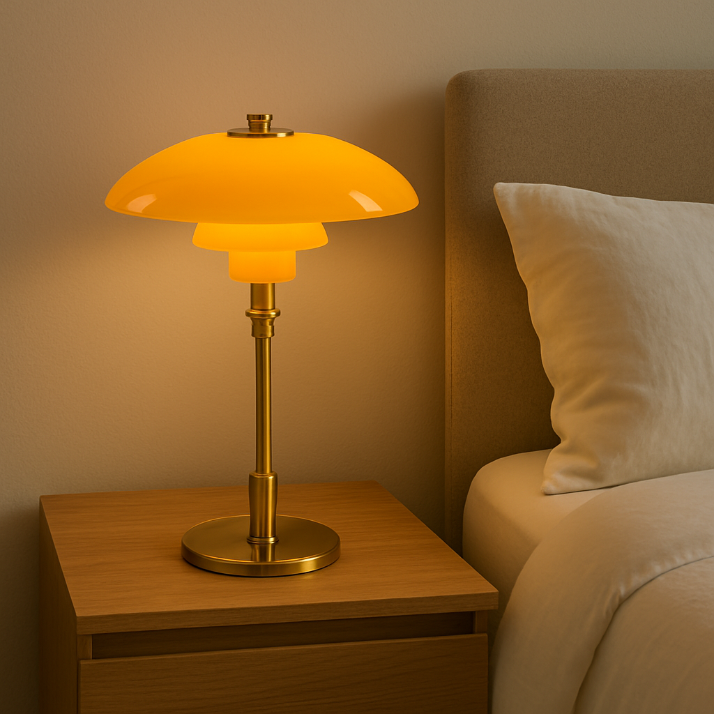 Modern Glass Globe Table Lamp with Dimmer Switch for Bedroom & Living Room – LED Accent Light with Gold or Silver Metal Base