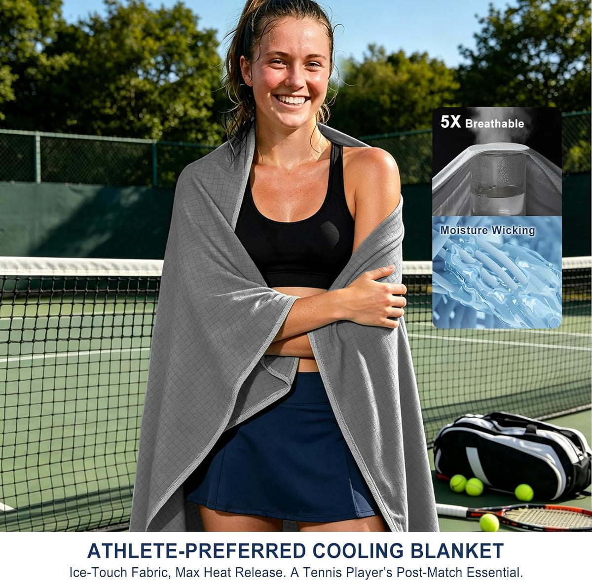 Chill Comfort | Manta refrescante transpirable con diseño de doble cara | Manta ligera para personas calurosas y sudores nocturnos