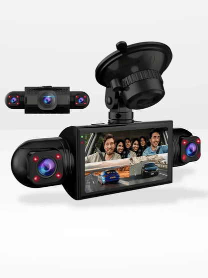 360-Degree Car Dash Cam with Rear Camera & Night Vision – 1080p Full HD Front, Back & Interior Recording System