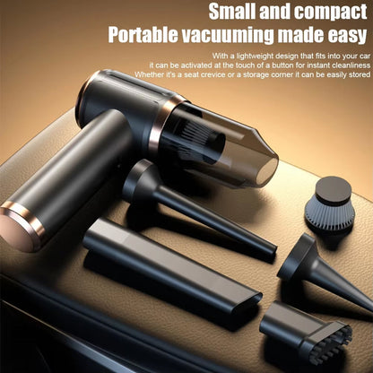 Handheld Cordless Auto Vacuum – 45000Pa High-Power Suction for Cars, Upholstery & Pet Hair | 5-in-1 Wet/Dry Cleaner