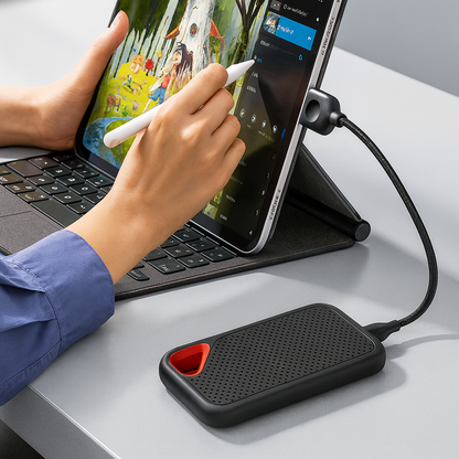 2TB Portable Solid State Drive USB 3.1 External SSD Storage for Laptop Desktop Smartphone PC Mac Windows Android Fast Transfer Backup