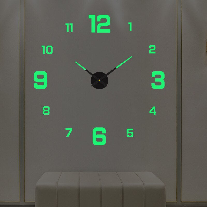 Large Decorative Wall Clock Oversized Metal Acrylic Silent Quartz Living Room Bedroom Office Modern Minimalist Statement Piece