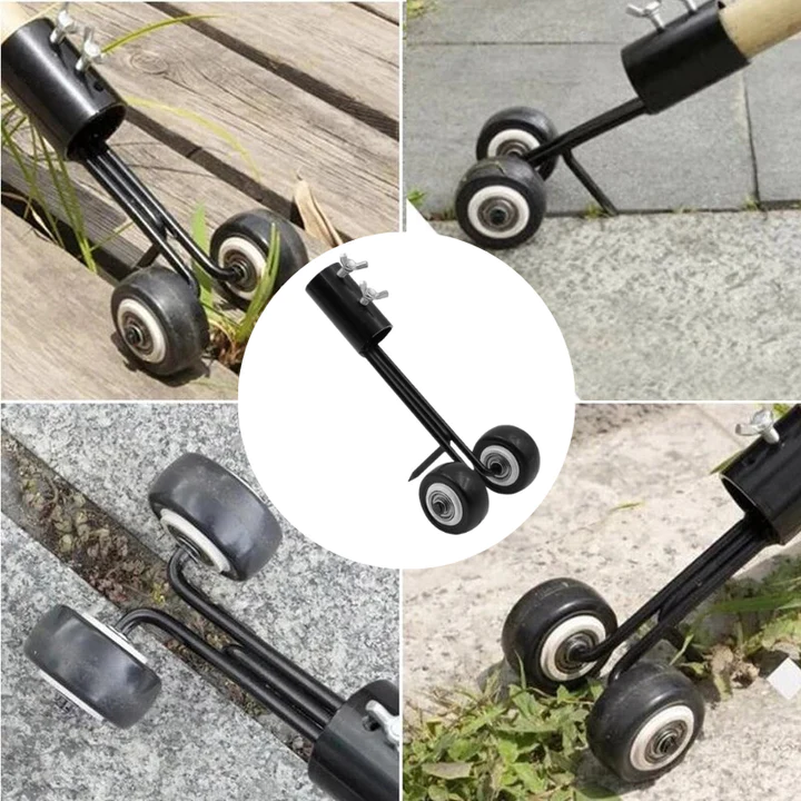 Dual-Hook Crack Weeder Tool for Paving & Driveways – Detachable Metal Weeding Head for Patio Gaps & Lawn Edges