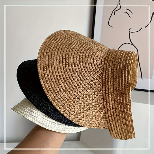 Sombrero visera para mujer con ala ancha plegable para playa, viajes, días de piscina y salidas de verano | Accesorio con protección UV para vacaciones y actividades al aire libre