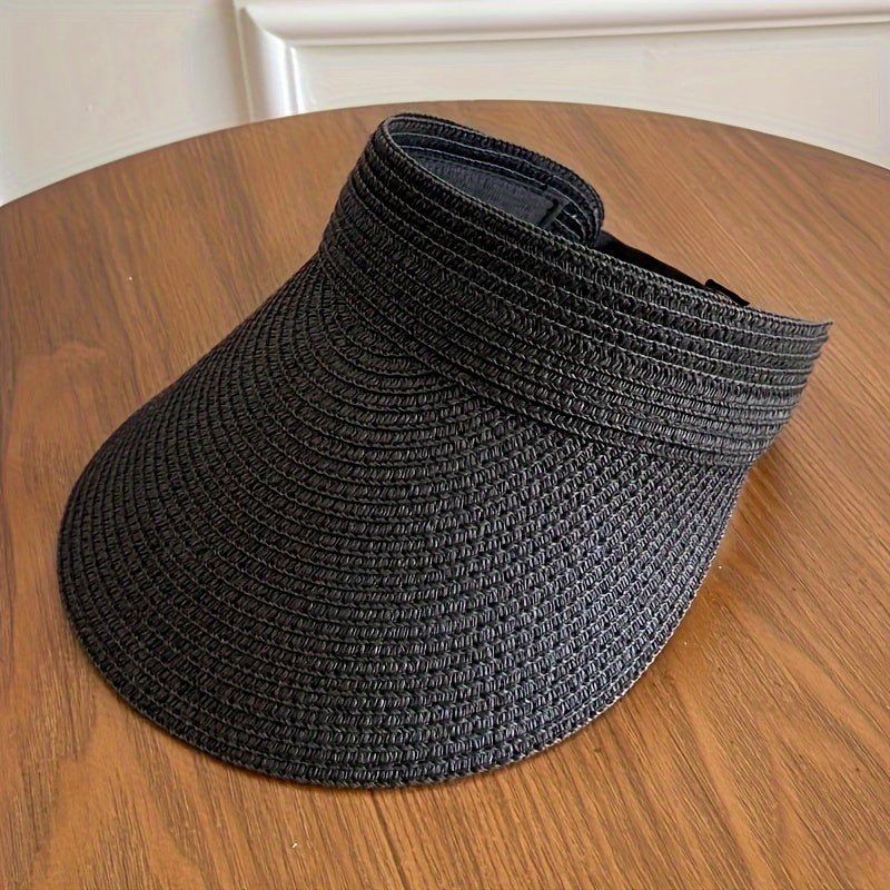 Women's Sun Visor Hat with Wide Brim – Foldable UV Protection Cap for Beach, Travel & Outdoors