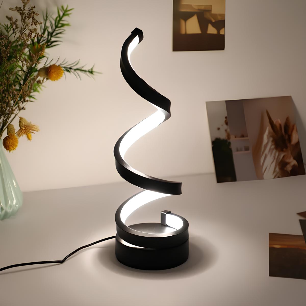 Curved Metal Desk Lamp with Dimmable LED Light and 3 Color Modes for Bedroom Office and Living Room