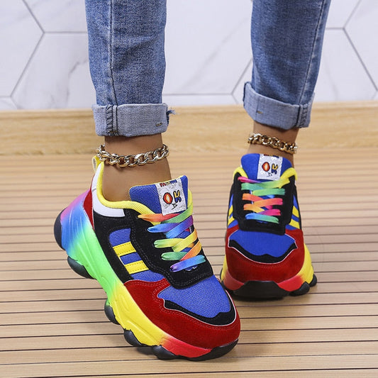 Tenis ortopédicos para caminar para mujer con plataforma amortiguadora | Parte superior elástica transpirable con soporte para el arco | Zapatos deportivos antideslizantes
