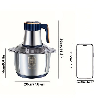 Electric Multi-Function Chopper 5 Liter Stainless Steel Bowl 6-Blade System for Meat Vegetables Herbs Onions Garlic Home Kitchen Appliance 5
