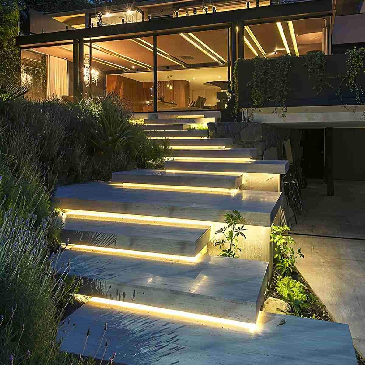 Waterproof Low-Profile LED Tape Light 24V COB Strip for Outdoor Steps Pool Deck Landscaping Garden Pathway Underwater Installation Flexible