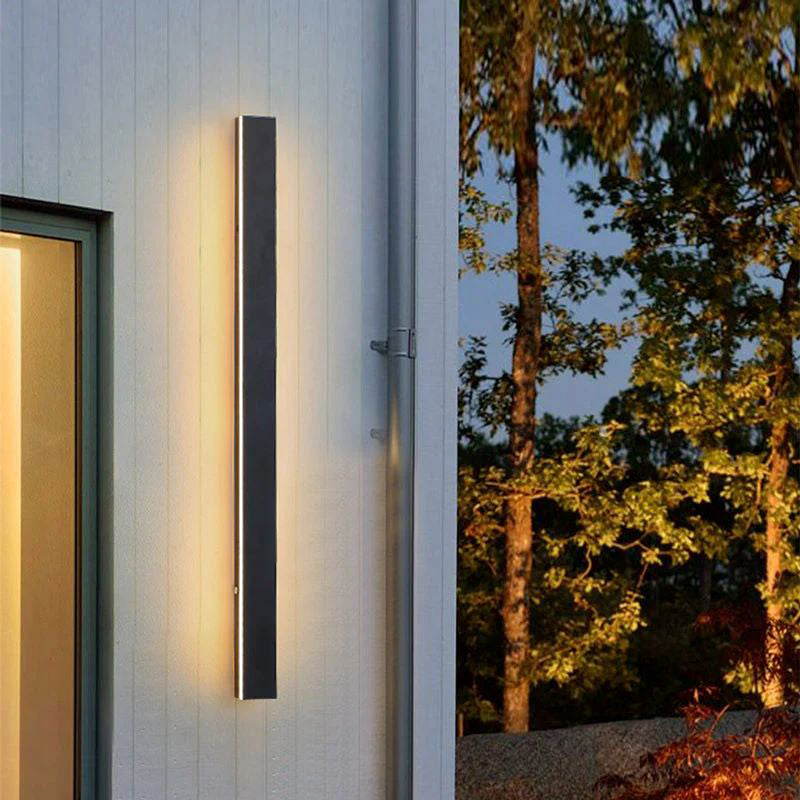 Vertical LED Exterior Light Fixture 12-59 in Aluminum Waterproof IP65 Black for Porch Entryway Pathway Garden Wall Driveway Modern Home