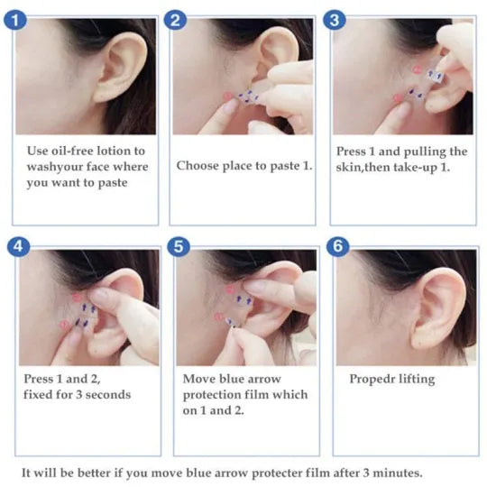 Transparent Facial Contouring Strips for Jawline & Cheek Definition – Discreet Skin Smoothing Adhesive Bands