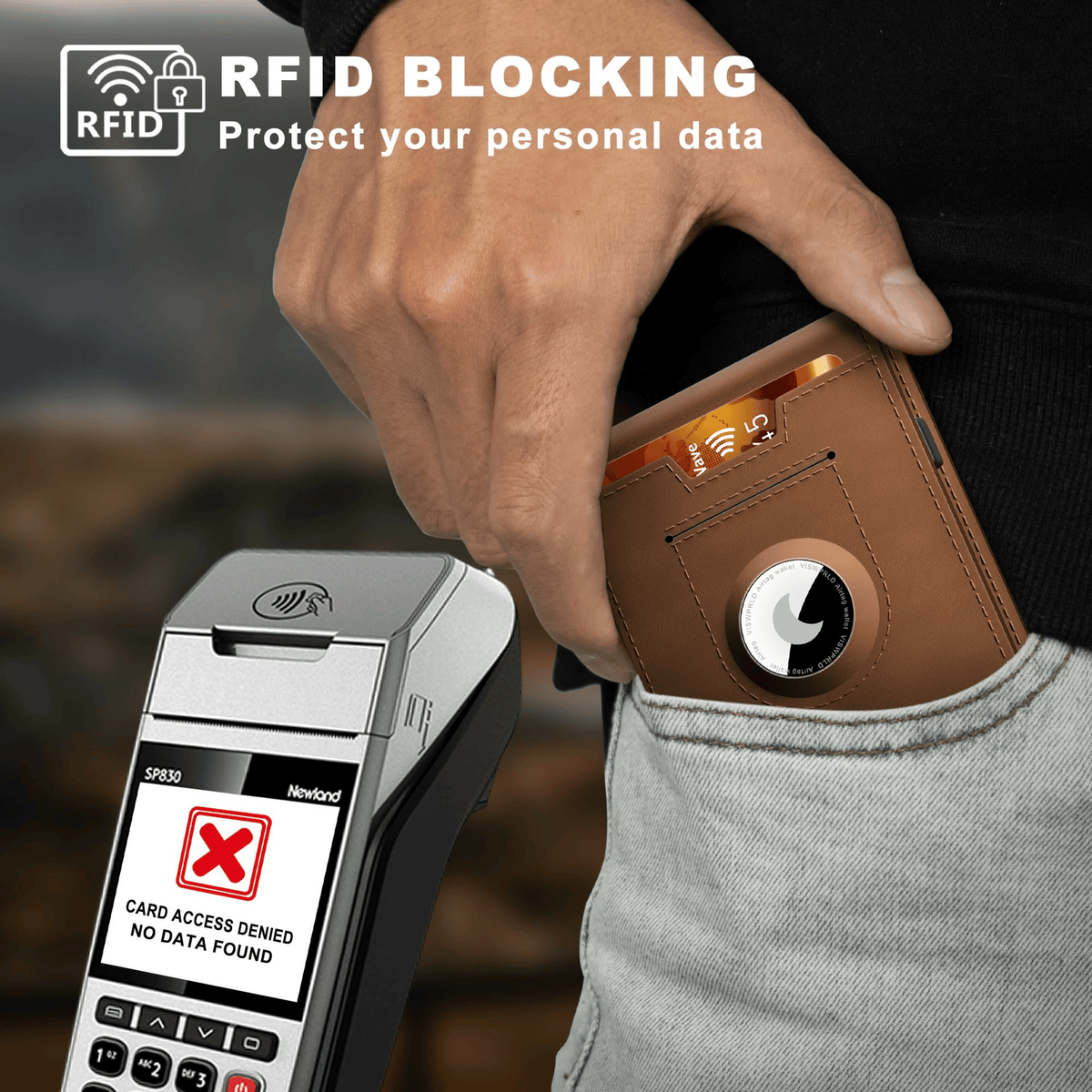 Cartera minimalista | Clip para dinero de aluminio delgado con protección RFID | Tarjetero elegante para la comodidad diaria