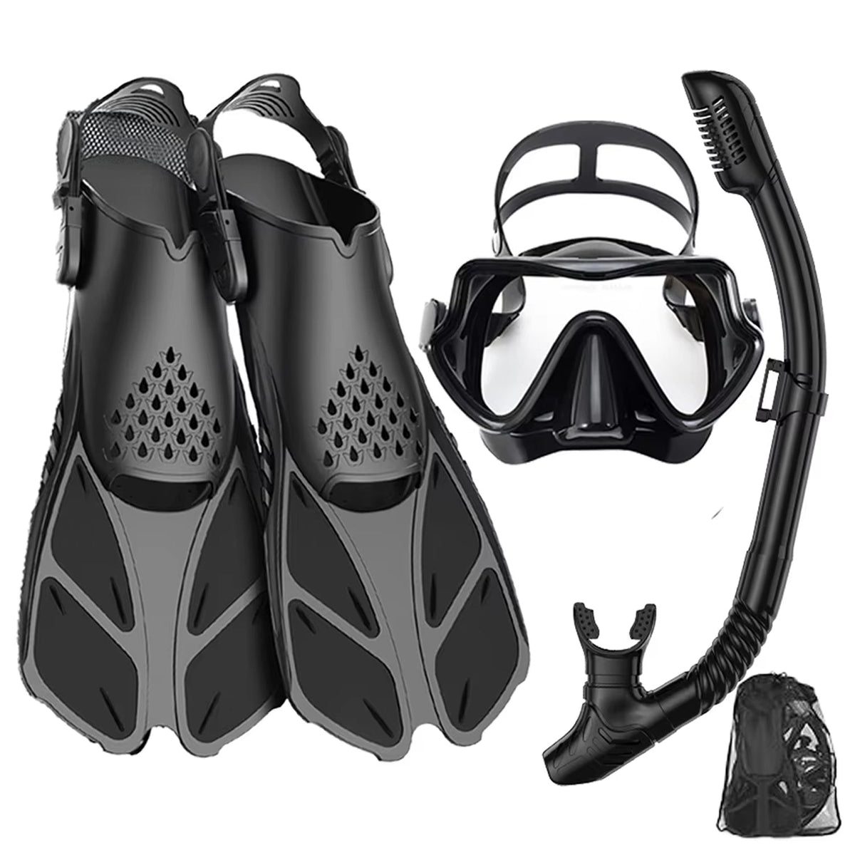 Full-Face Snorkel Mask with Fins & Dry-Top Tube – Wide-View Swim Gear for Ocean, Pool & Diving