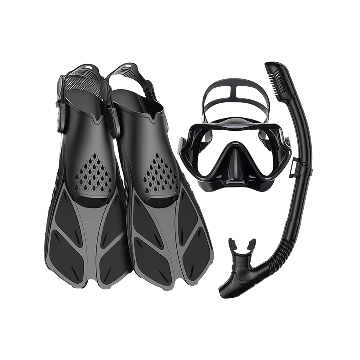 Full-Face Snorkel Mask with Fins & Dry-Top Tube – Wide-View Swim Gear for Ocean, Pool & Diving