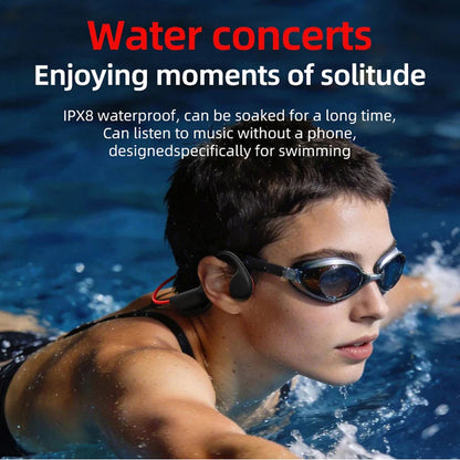 Bone Conduction Swim Headphones with 32GB Storage & IPX8 Waterproof Rating for Pool Training, Open Water Swimming, Running & Cycling